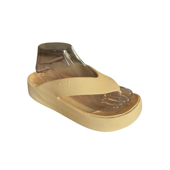 Crocs Women's Size 9W Getaway Platform Flip Flops - Stucco Colorway 🐊☀️ - Picture 2 of 9